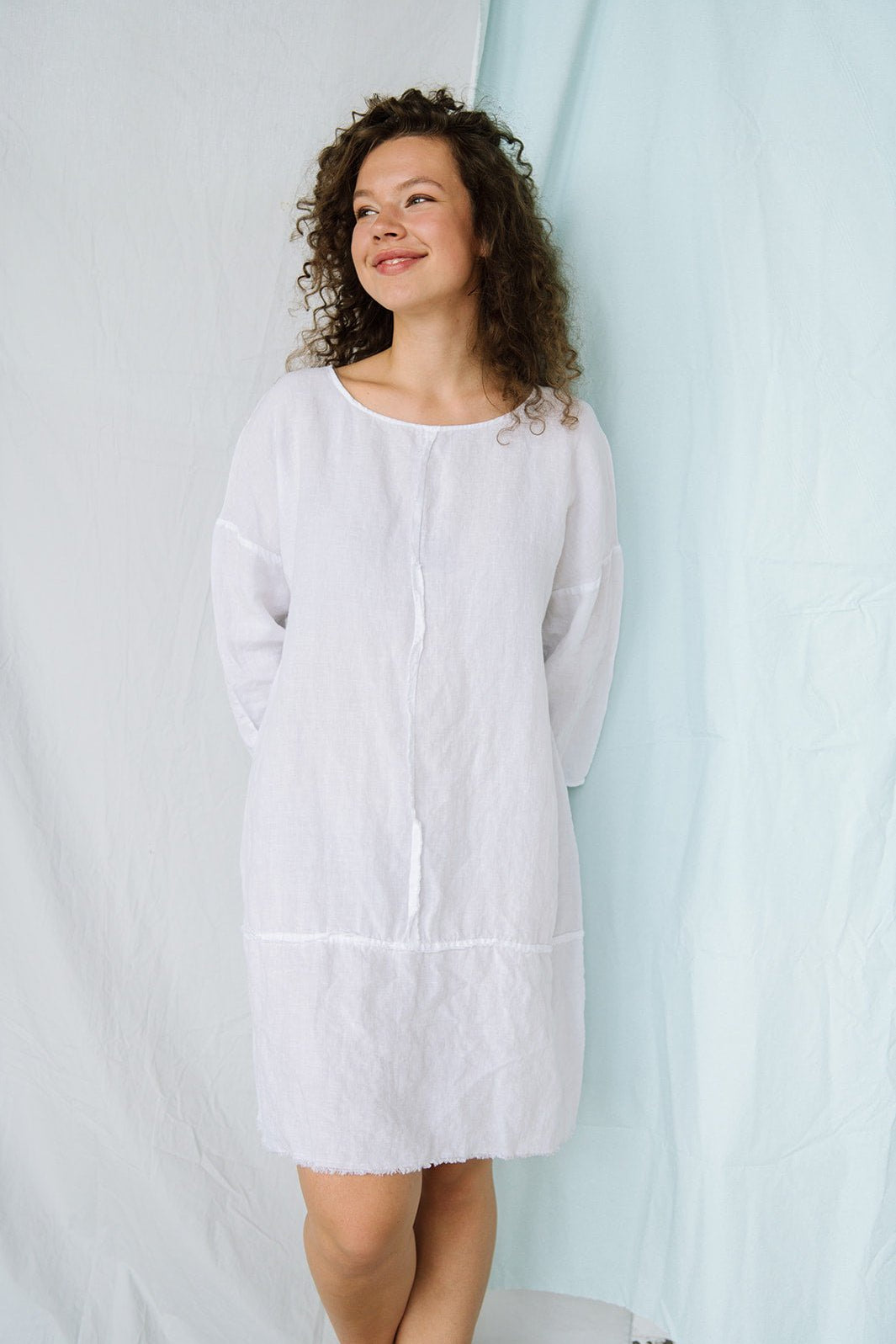 ONLY summer linen dress cream - MOO Linen Shop