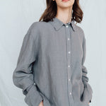 PAGE oversize shirt grey taupe - MOO Linen Shop