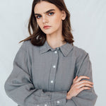 PAGE oversize shirt grey taupe - MOO Linen Shop