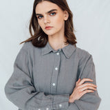 PAGE oversize shirt grey taupe - MOO Linen Shop