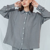 PAGE oversize shirt grey taupe - MOO Linen Shop