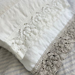 Pillowcase LACE SET cream with natural lace - MOO Linen Shop