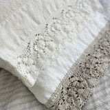 Pillowcase LACE SET cream with natural lace - MOO Linen Shop