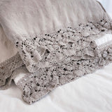 Pillowcase LACE SET cream with natural lace - MOO Linen Shop