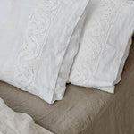 Pillowcase SET envelope LACE cream with natural lace - MOO Linen Shop