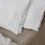 Pillowcase SET envelope LACE cream with natural lace - MOO Linen Shop