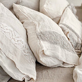 Pillowcase SET envelope LACE cream with natural lace - MOO Linen Shop