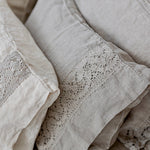 Pillowcase SET envelope LACE cream with natural lace - MOO Linen Shop