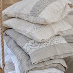 Pillowcase SET envelope LACE cream with natural lace - MOO Linen Shop