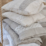Pillowcase SET envelope LACE cream with natural lace - MOO Linen Shop