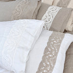 Pillowcase SET envelope LACE cream with natural lace - MOO Linen Shop
