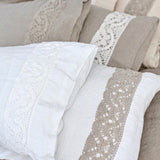 Pillowcase SET envelope LACE cream with natural lace - MOO Linen Shop