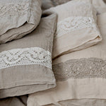Pillowcase SET envelope LACE cream with natural lace - MOO Linen Shop