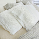 Pillowcase SET envelope LACE cream with natural lace - MOO Linen Shop