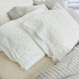 Pillowcase SET envelope LACE cream with natural lace - MOO Linen Shop