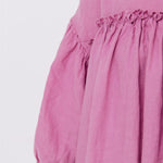 POPPY puff sleeves midi dress white - MOO Linen Shop