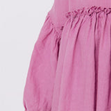 POPPY puff sleeves midi dress white - MOO Linen Shop