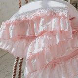 POWDER PINK rustic style duvet cover set white - MOO Linen Shop