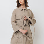 PUERTO shirt dress cream - MOO Linen Shop
