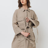 PUERTO shirt dress cream - MOO Linen Shop