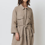 PUERTO shirt dress cream - MOO Linen Shop