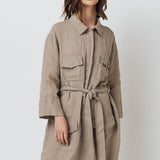 PUERTO shirt dress cream - MOO Linen Shop