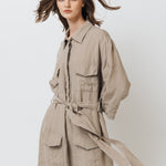 PUERTO shirt dress cream - MOO Linen Shop