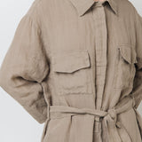 PUERTO shirt dress cream - MOO Linen Shop