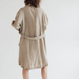PUERTO shirt dress cream - MOO Linen Shop