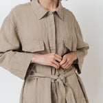 PUERTO shirt dress cream - MOO Linen Shop