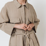 PUERTO shirt dress cream - MOO Linen Shop