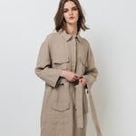 PUERTO shirt dress cream - MOO Linen Shop