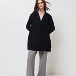 RAW double breasted jacket antique white heavy linen - MOO Linen Shop