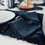 RAW edge placemats antique white heavy linen - MOO Linen Shop