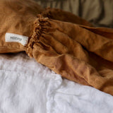 RAW edge ruffle pillowcase SET white - MOO Linen Shop