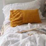 RAW edge ruffle pillowcase SET white - MOO Linen Shop