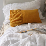RAW edge ruffle pillowcase SET white - MOO Linen Shop