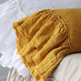 RAW edge ruffle pillowcase SET white - MOO Linen Shop