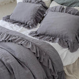 RAW EDGE washed linen duvet cover set grey - MOO Linen Shop