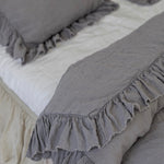 RAW EDGE washed linen duvet cover set grey - MOO Linen Shop