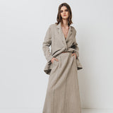 RAW linen maxi skirt antique white heavy linen - MOO Linen Shop