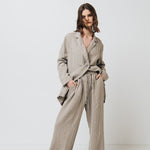 RAW straight cut linen trousers antique white heavy linen - MOO Linen Shop