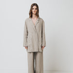 RAW straight cut linen trousers antique white heavy linen - MOO Linen Shop