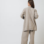 RAW straight cut linen trousers antique white heavy linen - MOO Linen Shop