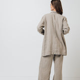 RAW straight cut linen trousers antique white heavy linen - MOO Linen Shop