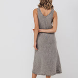 ROM bias cut dress cream - MOO Linen Shop