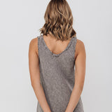 ROM bias cut dress cream - MOO Linen Shop