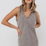 ROM bias cut dress cream - MOO Linen Shop