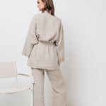 ROSE pants and shirt set natural - MOO Linen Shop
