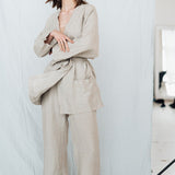 ROSE pants and shirt set natural - MOO Linen Shop